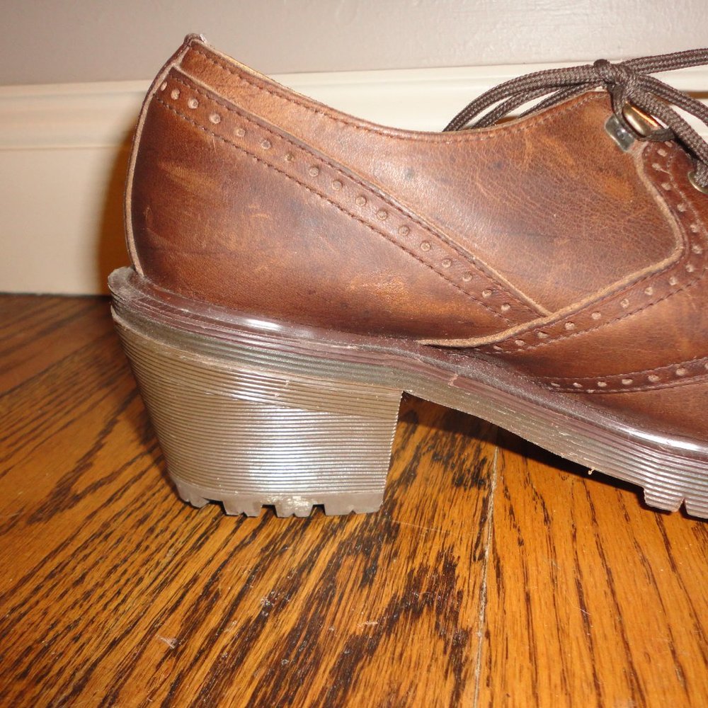 Vintage DR. MARTENS Heel Leather Women's Brogues/Oxfords Size 6 UK doc 90s - Picture 6 of 12